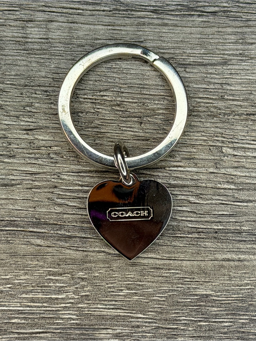 Coach Silver-Tone Heart Keyring with Crystal Heart - Picture 2 of 2